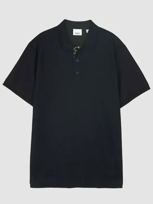 Men's Embroidered Logo Cotton Polo Shirt Black - BURBERRY - BALAAN 2