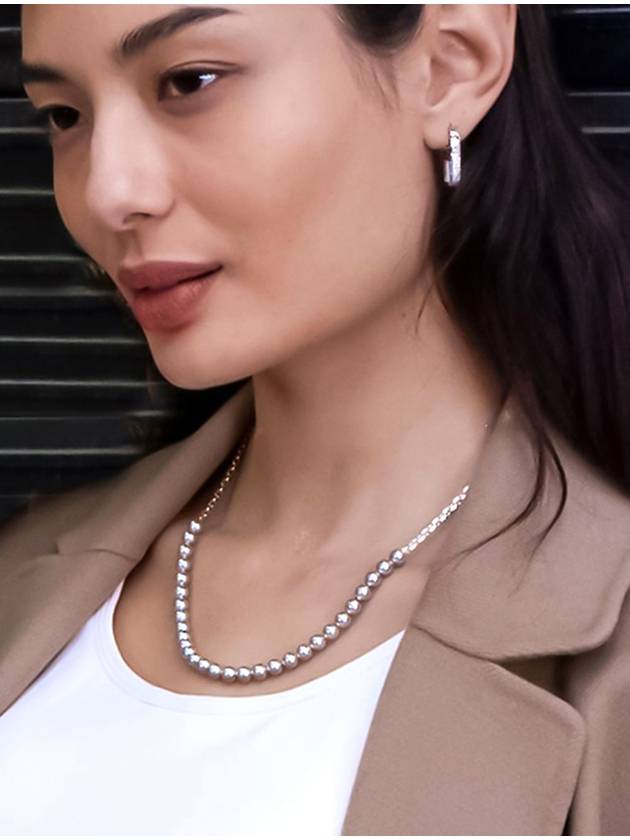 Pearl BB Gray Chain Necklace Silver - BE/GINS - BALAAN 2