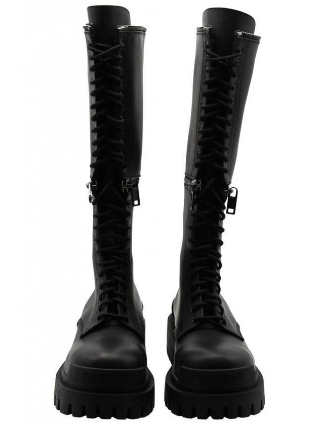 Women's Master Lace-Up Long Boots Black - BALENCIAGA - BALAAN 3