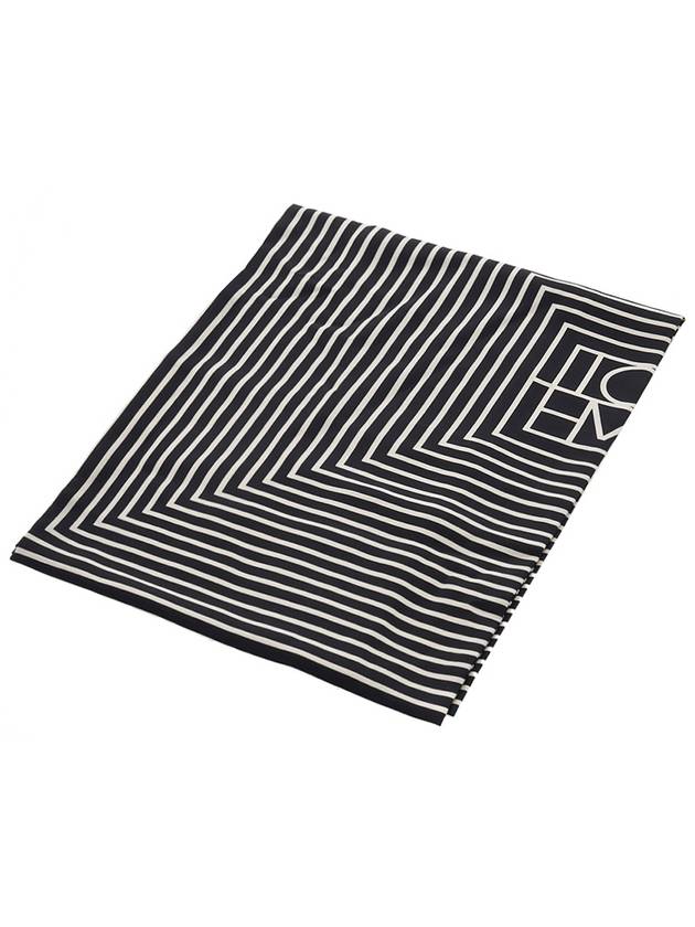 Signature Monogram Silk Scarf Black - TOTEME - BALAAN 8