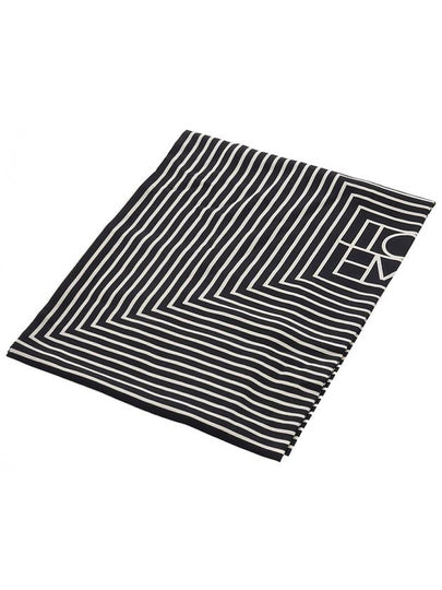 Signature Monogram Silk Scarf Black - TOTEME - BALAAN 2