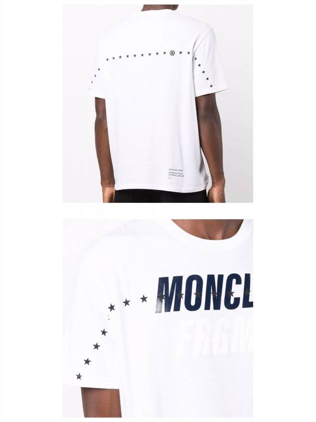 Fragment Oversized Logo Print Short Sleeve T-Shirt White - MONCLER - BALAAN 6