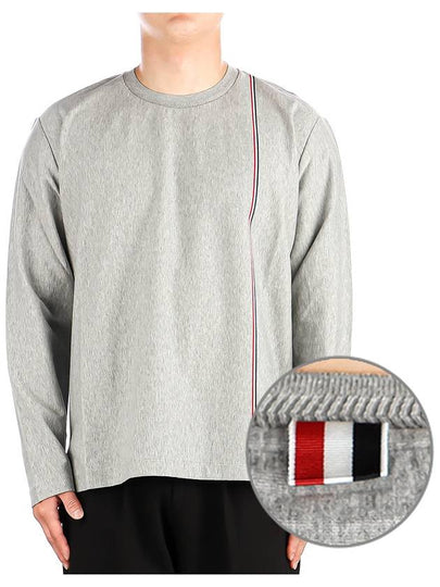 RWB Striped Cotton Long Sleeve T-Shirt Grey - THOM BROWNE - BALAAN 2