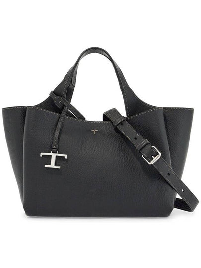 T Timeless Leather Small Tote Bag Black - TOD'S - BALAAN 2