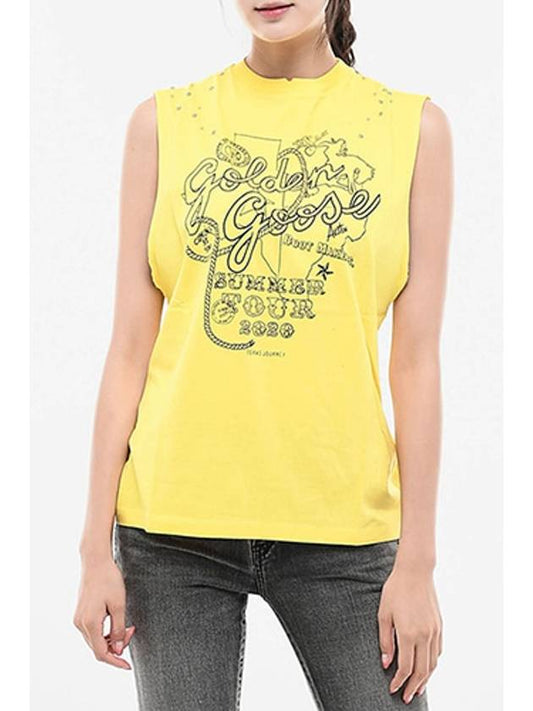 H6 Marfa Sleeveless T Shirt Yellow G36WP023 - GOLDEN GOOSE - BALAAN 2