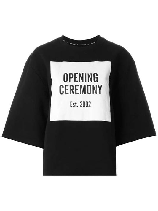 Logo Cut-Off Brushed Short-Sleeve T-Shirt Black - OPENING CEREMONY - BALAAN.