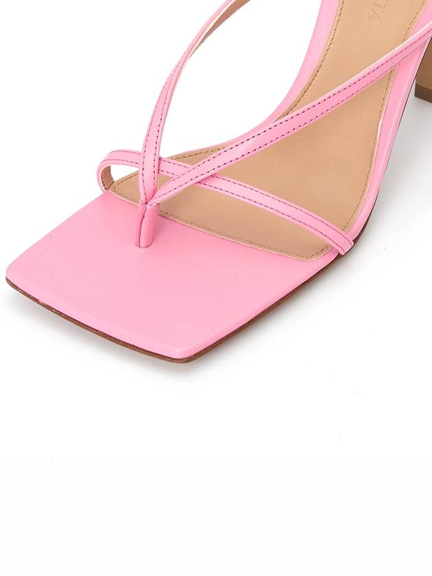 Stretch Leather Sandal Heels Pink - BOTTEGA VENETA - BALAAN.