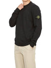 Regular Fit Crew Neck Wool Knit Top Melange Charcoal - STONE ISLAND - BALAAN 6