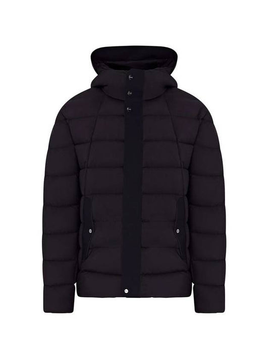 Quilted panel hood padded jacket black PI001074U 19288 9300 - HERNO - BALAAN 1