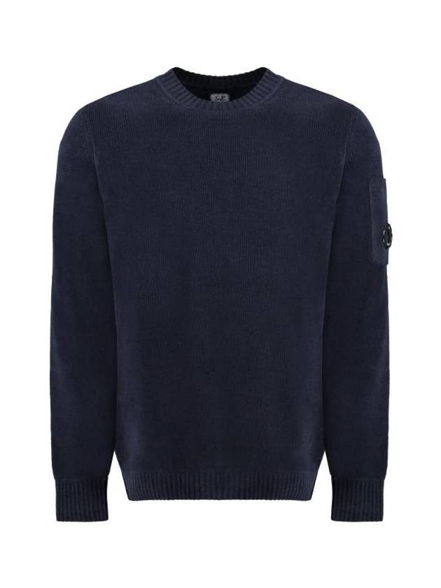 Chenille Cotton Knit Top Navy - CP COMPANY - BALAAN 1