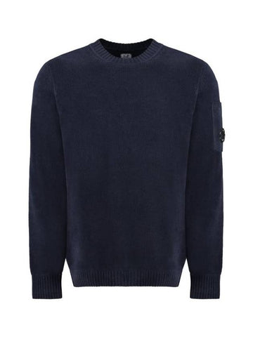 Chenille Cotton Knit Top Navy - CP COMPANY - BALAAN 1