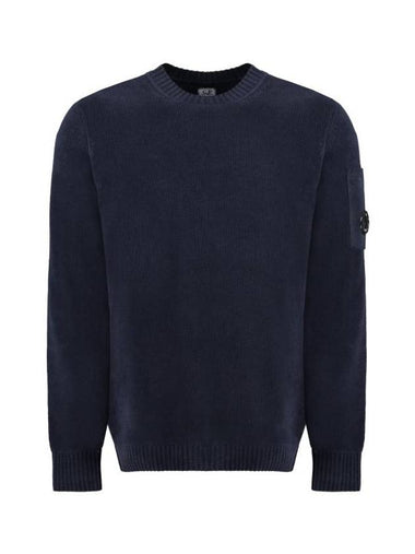 Chenille Cotton Knit Top Navy - CP COMPANY - BALAAN 1