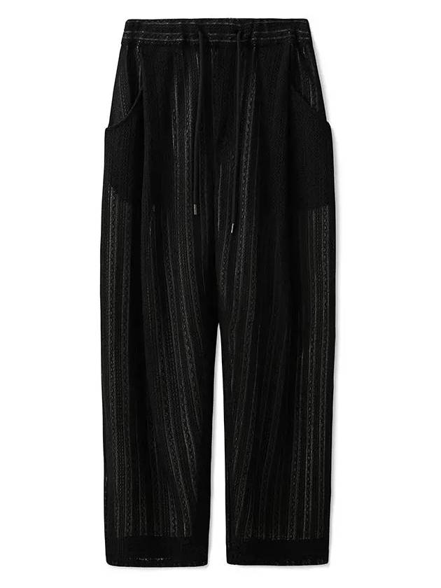 One Tuck Wide Lace Pants Black - NOIRER - BALAAN 3