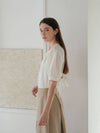 Ribbon Tie Pleated Blouse Ivory - YOUNESS - BALAAN 4