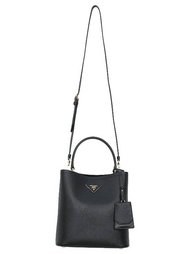 Pannier Saffiano Leather Medium Tote Bag Black - PRADA - BALAAN 4