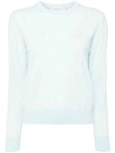 Women's Baby Fox Patch Regular Knit Top Mint - MAISON KITSUNE - BALAAN 1