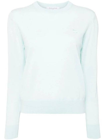 Women's Baby Fox Patch Regular Knit Top Mint - MAISON KITSUNE - BALAAN 1