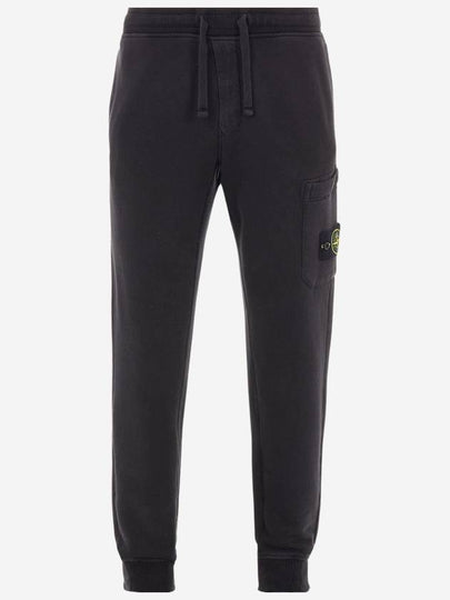 Waffen Patch Cotton Fleece Track Pants Black - STONE ISLAND - BALAAN 2