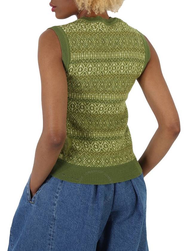 Maison Margiela Green Distressed Fair Isle Knitted Sweater Vest, Size X-Small - MAISON MARGIELA - BALAAN 3