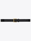 Snake Leather Belt Black - SAINT LAURENT - BALAAN 2