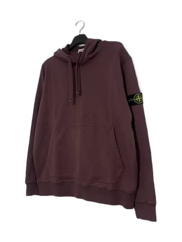 Wappen Patch Cotton Hoodie Burgundy - STONE ISLAND - BALAAN 3