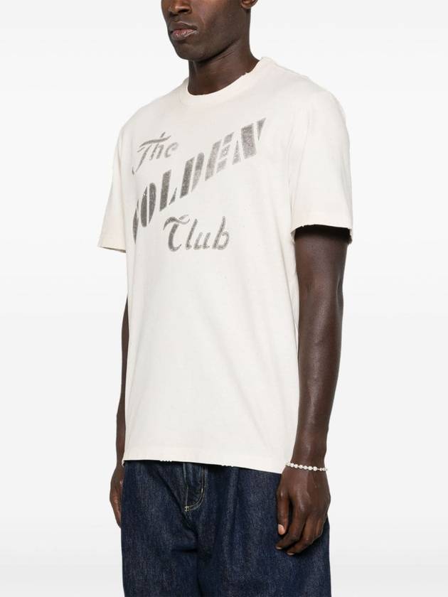 Gold Print Cotton Short Sleeve T-Shirt Heritage White - GOLDEN GOOSE - BALAAN 5