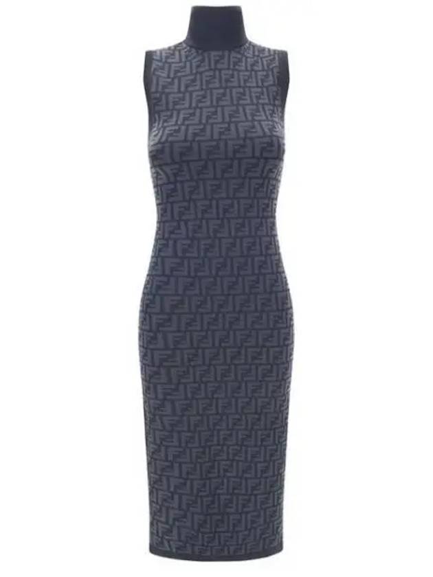 FF motif sleeveless midi dress blue - FENDI - BALAAN 2