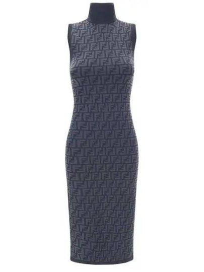 FF motif sleeveless midi dress blue - FENDI - BALAAN 2