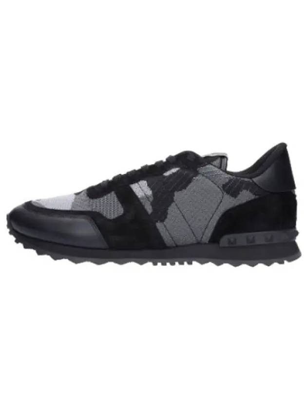 Camouflage Rockrunner Sneakers Black - VALENTINO - BALAAN 1