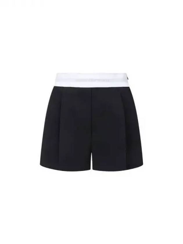 One tuck logo banding wool shorts black 270584 - ALEXANDER WANG - BALAAN 1