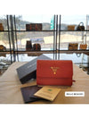 Saffiano Metal Logo Half Wallet Red - PRADA - BALAAN 10