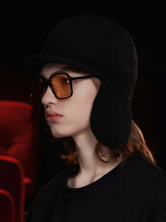 Wool Knit Trooper Hat Black - UNALLOYED - BALAAN 2