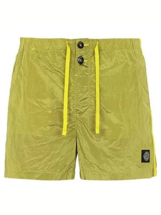 Logo Patch Nylon Metal Swim Shorts Lime - STONE ISLAND - BALAAN 2