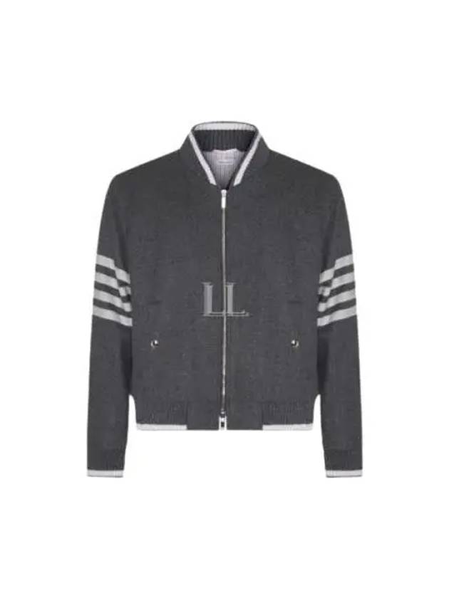 4 Bar Stripe Bomber Jacket Grey - THOM BROWNE - BALAAN 2