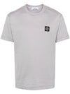 Logo Patch Short Sleeves T-Shirt Grey - STONE ISLAND - BALAAN 2