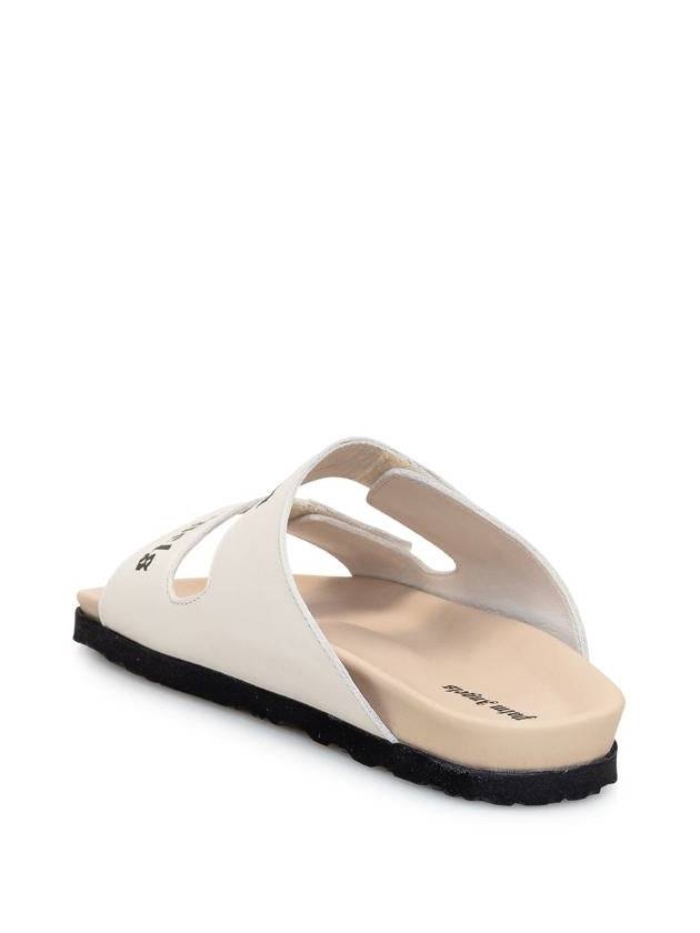 Logo Leather Sandals White - PALM ANGELS - BALAAN 4