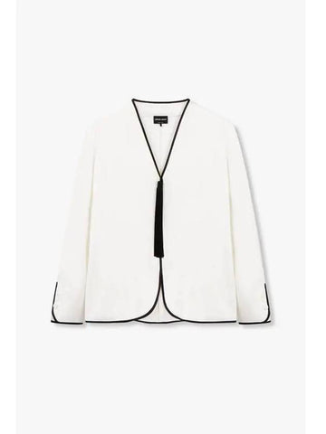 Women s Tassel Point Silk Blouse White - GIORGIO ARMANI - BALAAN 1