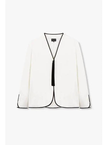 Women s Tassel Point Silk Blouse White - GIORGIO ARMANI - BALAAN 1