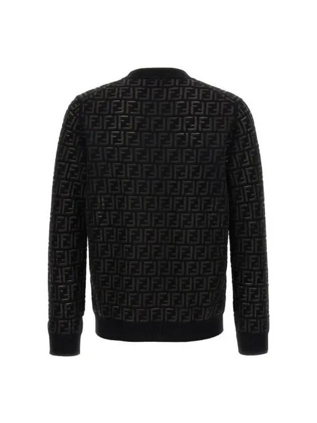 FF motif crew neck wool knit top black - FENDI - BALAAN 3