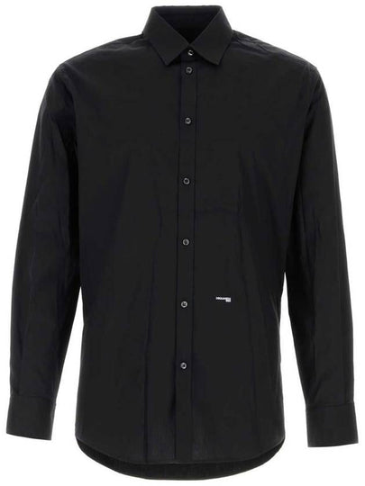 mini logo relaxed fit long sleeve shirt black - DSQUARED2 - BALAAN 2