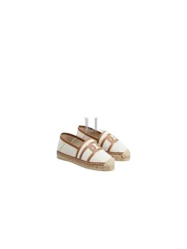 Kate Canvas Leather Espadrilles Shoes Beige - TOD'S - BALAAN 2