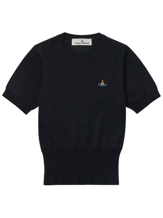 ORB Logo Short Sleeve Knit Top Black - VIVIENNE WESTWOOD - BALAAN 2