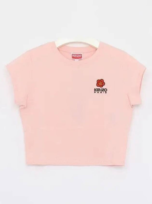 Boke Flower Embroidery Cotton Short Sleeve T-shirt Light Pink - KENZO - BALAAN 2