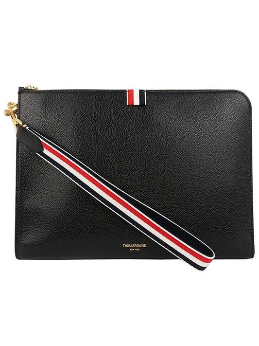 RWB Strap Medium Folio Clutch Black - THOM BROWNE - BALAAN 1