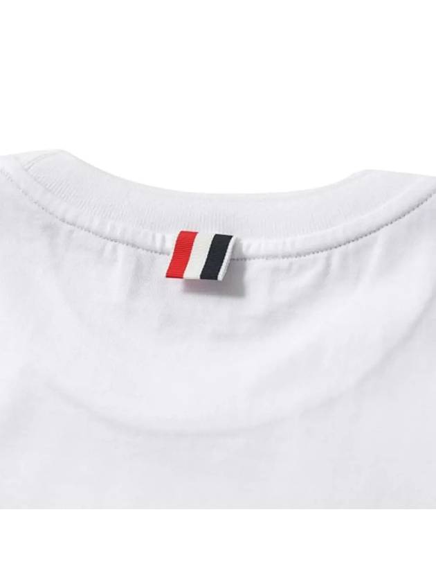 Men's Side Slit Relaxed Short Sleeve T-Shirt White - THOM BROWNE - BALAAN 5