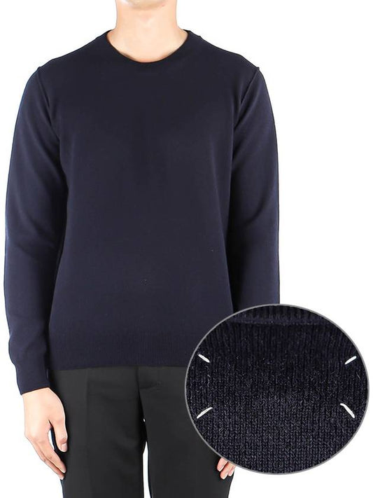 Crew Neck Cashmere Knit Top Navy - MAISON MARGIELA - BALAAN 2