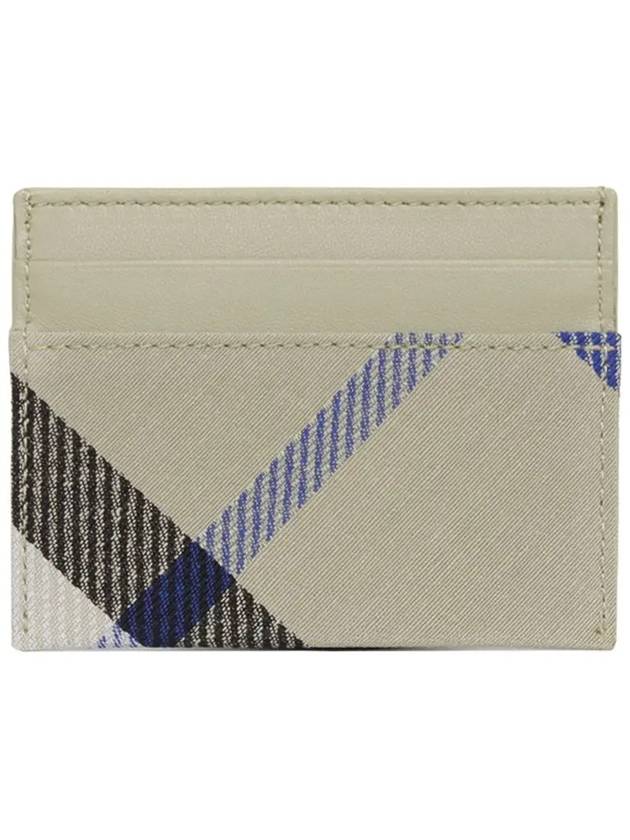 Checked Leather Card Wallet Beige - BURBERRY - BALAAN 4