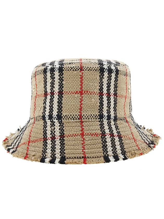 Check Boucle Bucket Hat Beige - BURBERRY - BALAAN 3