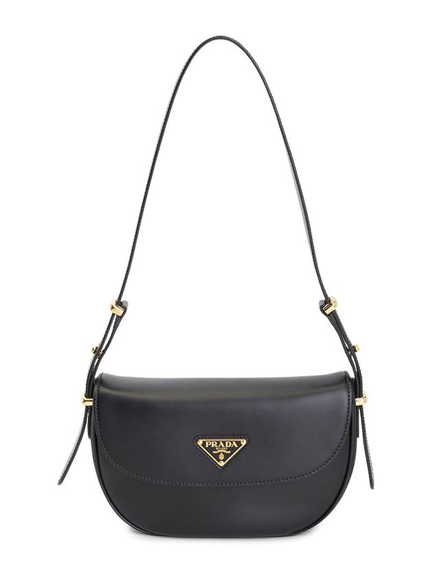 Arque Leather Shoulder Bag Black - PRADA - BALAAN 3