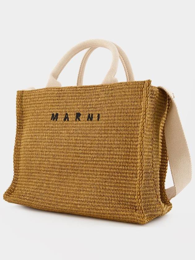 Small Raffia East West Tote Bag Brown - MARNI - BALAAN 3